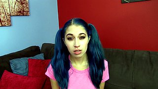 Brunette solo darling masturbating at home
