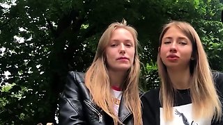 Two ash-blonde ladies share scorching sapphic kissing