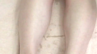 Horny slut drenched in oil