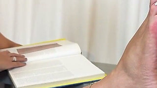 Stinky Feet English Lesson - Hot Sexy Student Seduces Teacher Kiffa to Worship Her Stinky Flats and Sweaty Feet