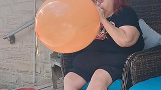 Big Beauty Nurse Vicki Has a Request to Blow up a Huge Balloon