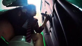 Glory hole blonde blowjob slut double facial