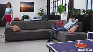 Cock In The Common College Room part 4 - Redhead Lilly Mays and Monster cock Jordi