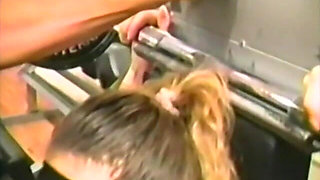 Masked Brunette Gets Her Hole Fucked All Over the Gym