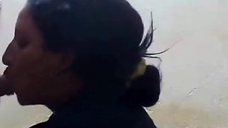 Marianna on Her Knees - Taking Hot Cum in Her Mouth.