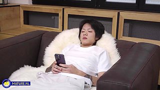 47 Year Old Stepmom Sissy Seduces Her Stepson Into Fucking And Eating Out Her Hairy Bush Pussy