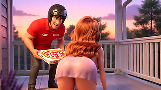 Pizza Delivery Leads to Passionate Helmet-On Night of Desire and Connection (AI generated)