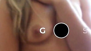 Blonde Girl's Sexy Titty Massage