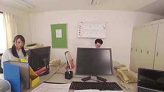 Big Breasted Office Lady in a Late Night Office with Her Pushy Boss Risky Hush - 1