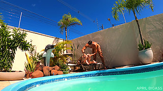 Pool Day and They Fuck Me From My Dirty Ass to My Mouth, Cum on My Face, so Much Load!! I Swallow -cam 2-