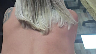 Boss fucks me at his office and empties his balls on my ass in the boardroom