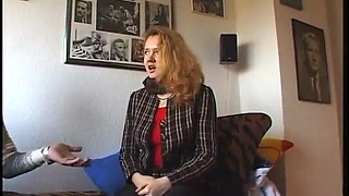 Ginger teen with big boobs and hairy pussy gets naked at casting