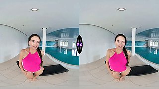 Naughty brunette plays with her Wet Pussy for a stranger - tmwvrnet