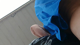 Leave my cell phone recording my stepmom while cleaning the sidewalk in public.