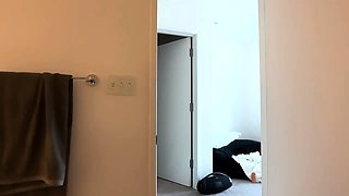 Teen babe sucks and jerks horny dudes dick