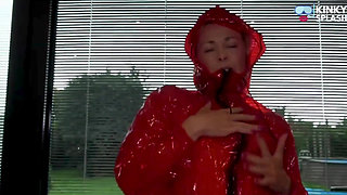 Shiny Pvc Rain Suit Garden Tease