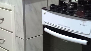 Maid Had Her Ass Used While Washing Dishes.