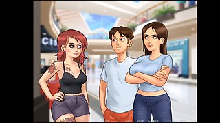 Schoolgirl enjoys steamy gaming session with her busty milf landlady