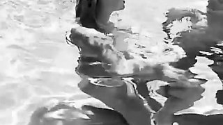 Classic Brett and Celeste Lesbian Sex Poolside