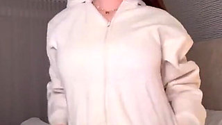 Sophie Rain in Red Lace Lingerie Strip Tease