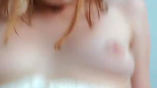 Redhead Slut Gives Perfect Footjob and Anal Creampie POV