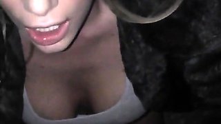 Big-Titted Amateur's Blowjob in the Alley