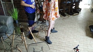 Caught My Friends Wife Fucking Her Dildo on the Chair