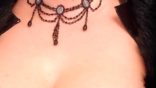 Fur fetish and smoking: latex mistress fem dom pov enjoys JOI game