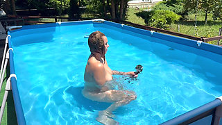Dildo Fuck and Dildo Blowjob While Holding My Breath Underwater in Pool