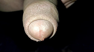 Close up Slow Motion - Cum Dripping Out of Uncut Cock