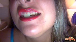 My Extreme Close-up Mouth Tour - Green M&m Munching Remastered HD