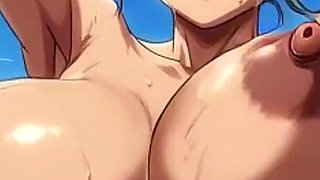 Ai Cartoon Women at Nude Beach