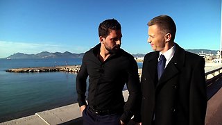 Lusty chocolate babe gets her holes double poked