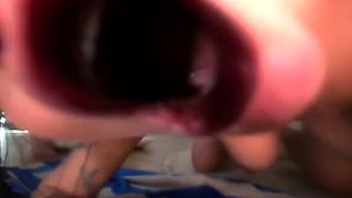 Tattooed skinny camgirl Nica_rock squirt on face and dildo