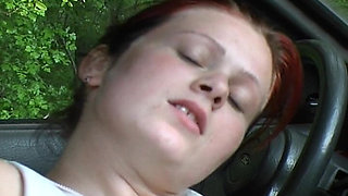 Cute Teen From Germany Likes to Play with Her Pussy in the Car