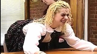 Blonde teen Nikki Sexx fucks in her schoolgirl uniform