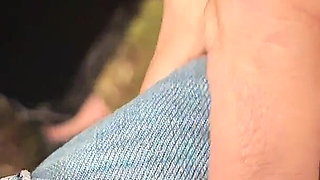 Smoking and Teasing His Dick Under Jeans