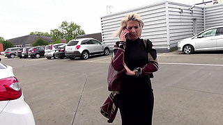 Stunning tattooed blonde fucked outdoor by a big black cock