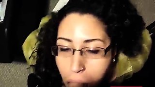 Arab woman gives an amazing blowjob and loves the taste of c