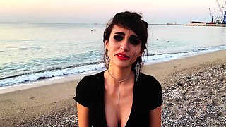 Busty brunette solo masturbation