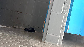 BeENJoY- Naked in the men's collective changing rooms of the pool with another man, the lady at the reception rinses her eyes