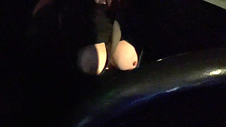 Italian Big Tits MILF Artemisia Love Sexy Car Ride Driving Around Smoking a Cigarette and Flashing Her Big Juicy Boobs