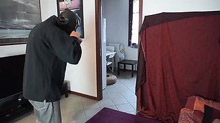 Crazy femdom girl punishing hard her male slave