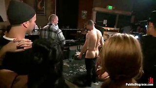 Horny MILF Gets Anal Gangbang in Bar Uniform