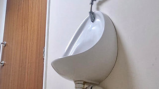 Girl Pisses Mens Bathroom Risky Pee