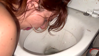 Licking Dirty Floor and Toilet, Flashing Head in It