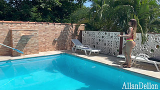 LUCKY POOL CLEANER DID WELL, BY THE POOL WITH VERY HOT FAMOUS CLIENT