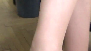 Dangling Smoking Vibrator Masturbation in the Office