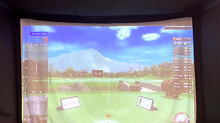 Trying to Golf in a Simulator with My Lush in! Trying Not to Cum While I Swing!