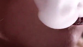 Smoking Fetish: Solo Sexy Video of Hot Blonde Bratty MILF Glaminatrix Close up Red Lips